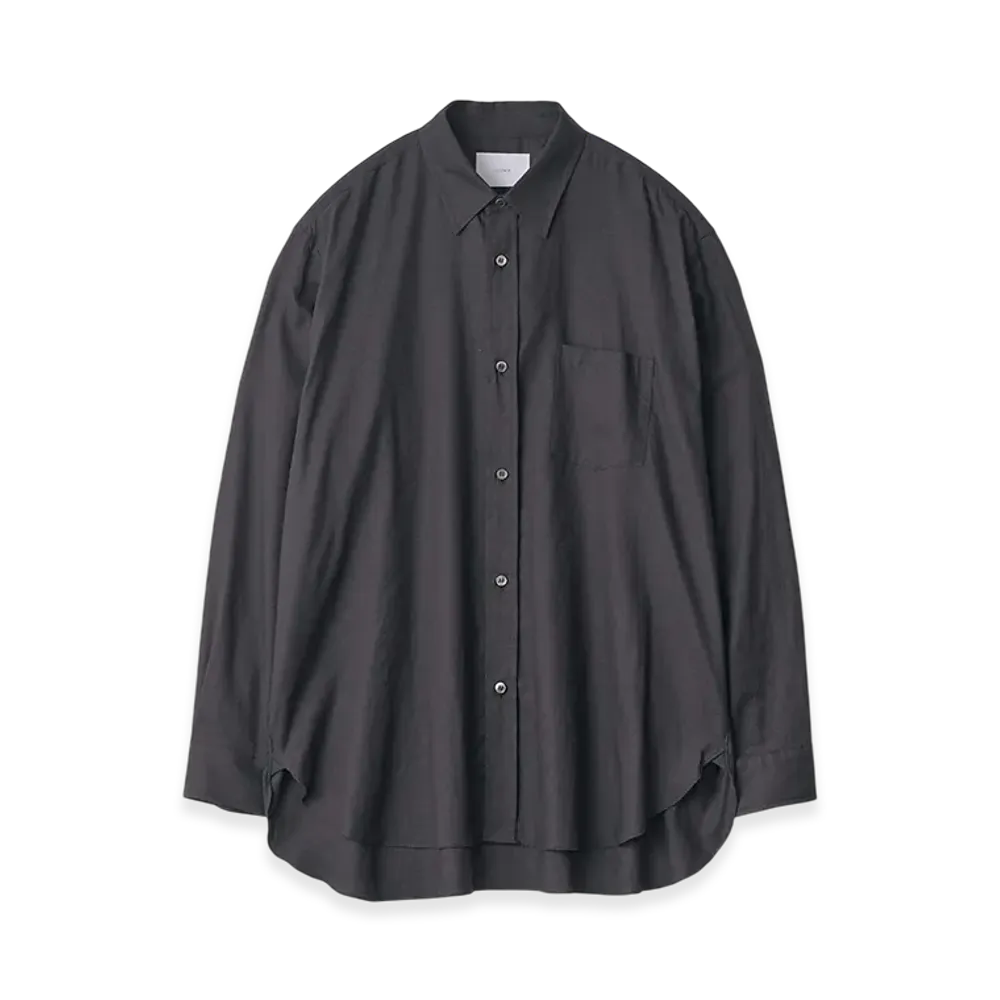 ssstein Cotton Silk Oversized Placket Shirt "Black"