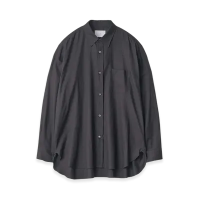 ssstein Cotton Silk Oversized Placket Shirt "Black"