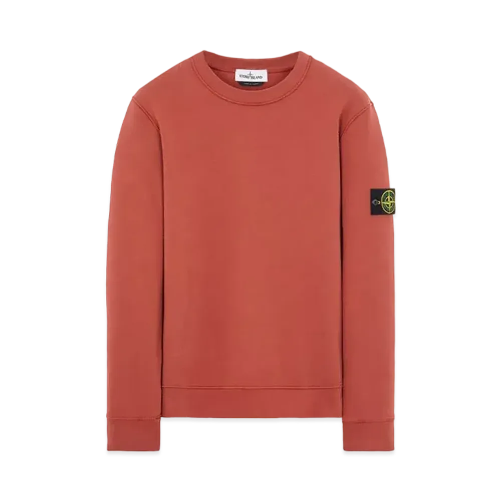 Stone Island 63020 BRUSHED COTTON FLEECE "Brick Red"