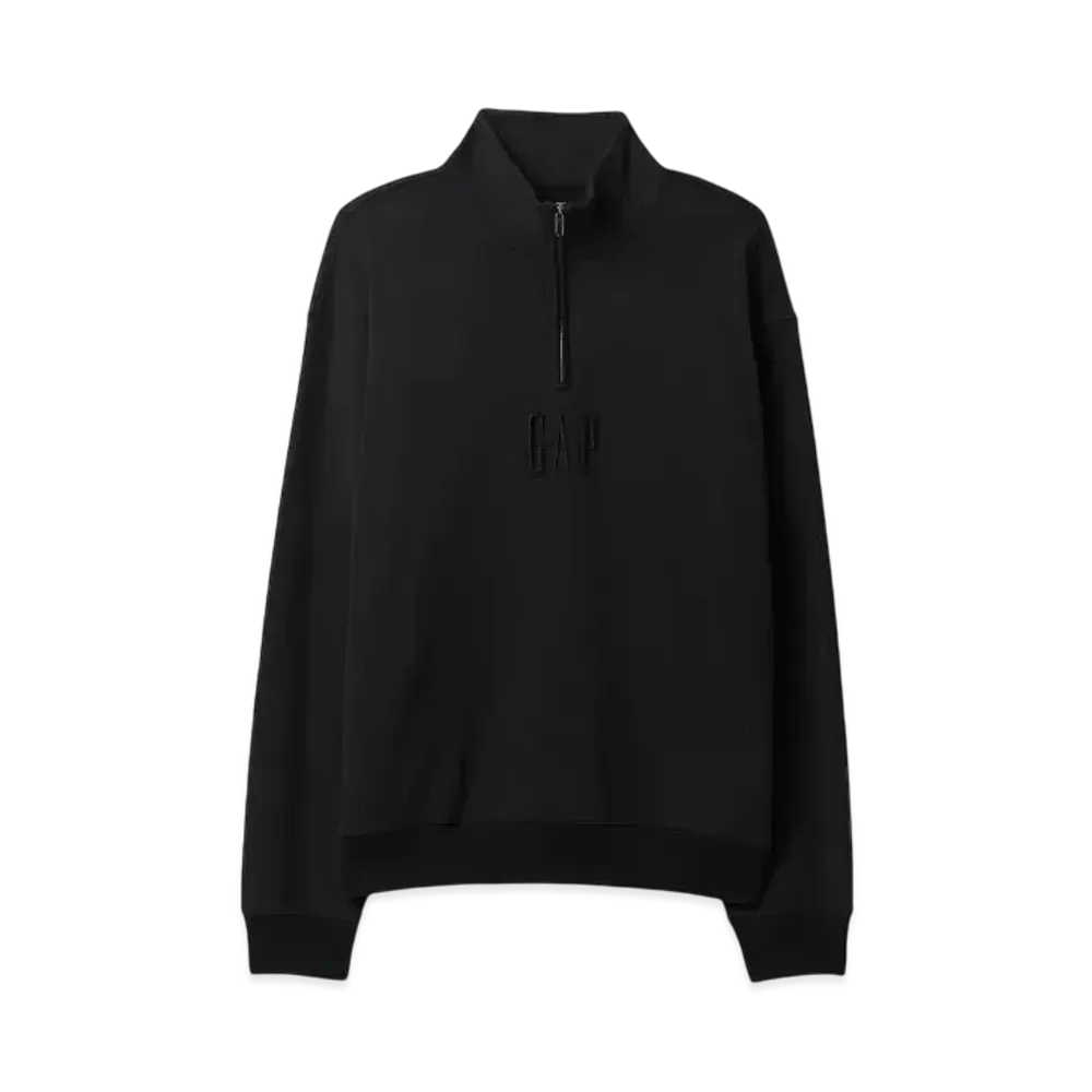 GAP Vintage Soft Half Zip Up Sweat Trainer "Soft Black"
