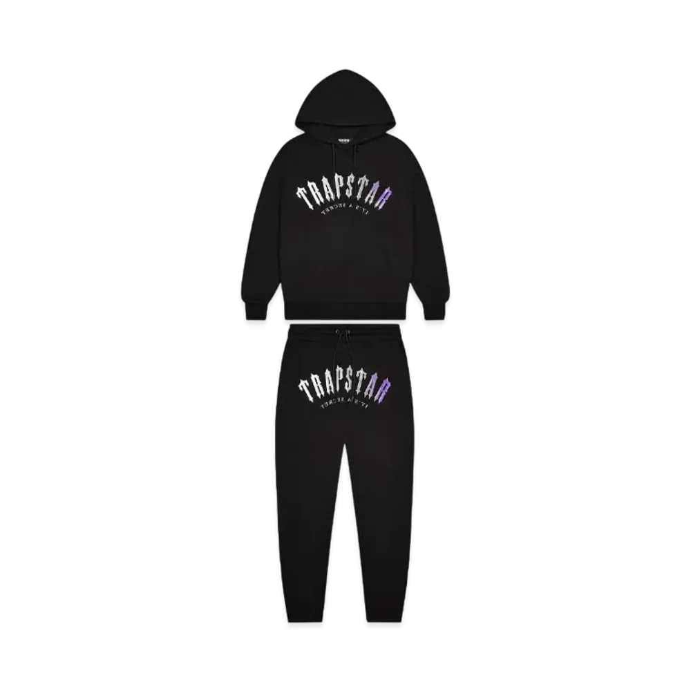TRAPSTAR Decoded Hooded Gel Tracksuit "Black/Purple"