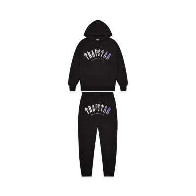 TRAPSTAR Decoded Hooded Gel Tracksuit "Black/Purple"