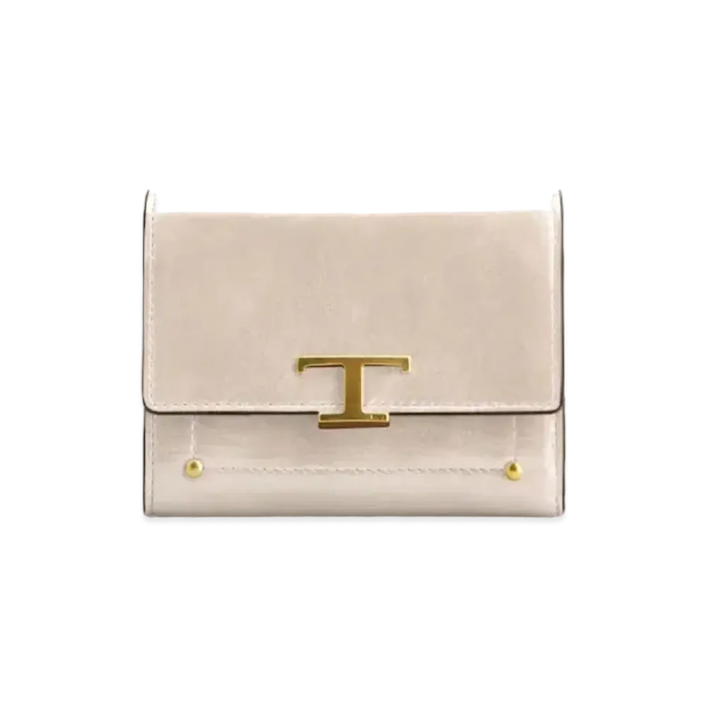 TOD'S Timeles Leather Wallet "Beige"
