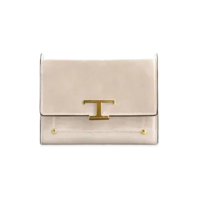 TOD'S Timeles Leather Wallet "Beige"