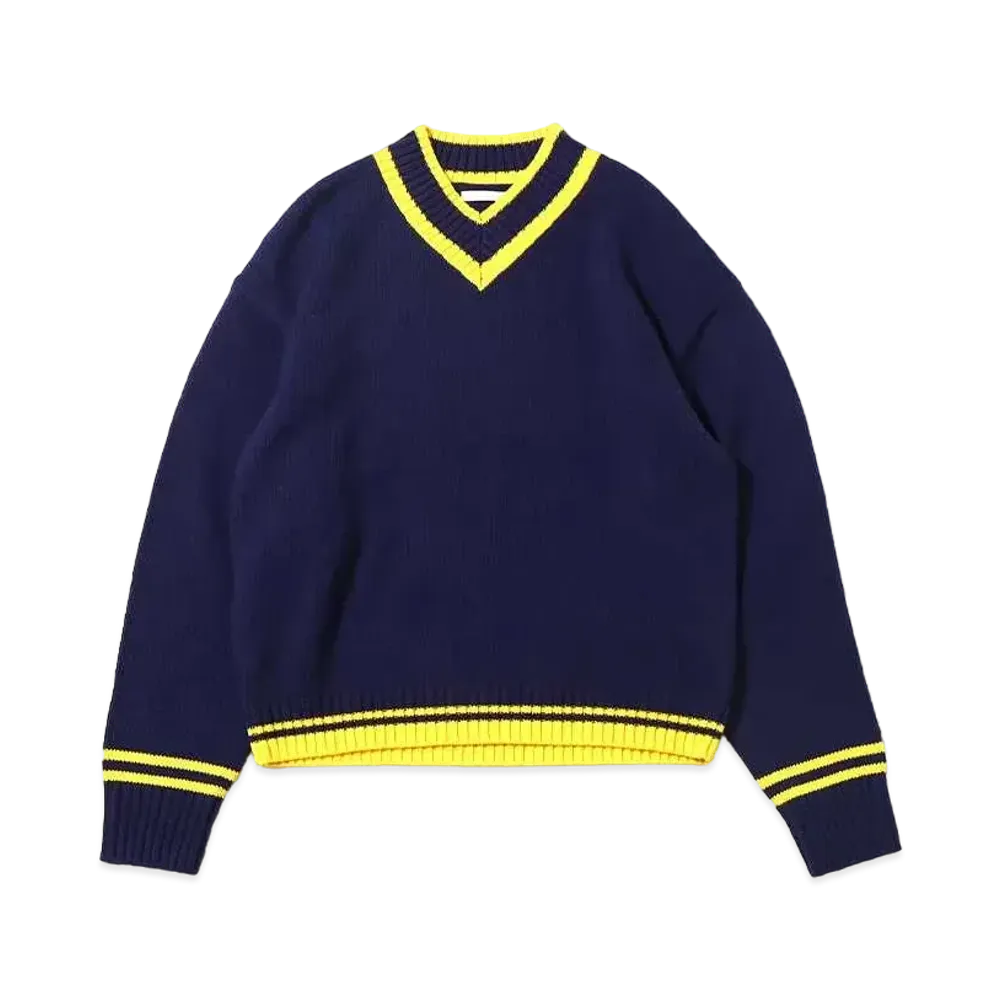atmos pink Preppy Knit Tops "Navy"