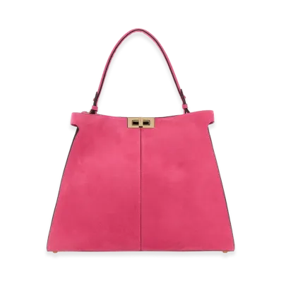 FENDI Women's Suede Large Way Shoulder Bag "Pink"
