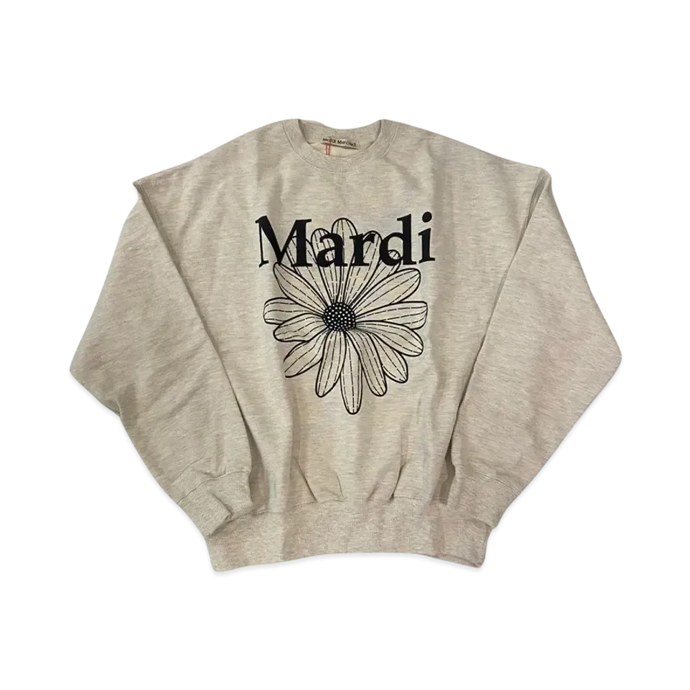 Mardi Mercredi Sweatshirt Flowermardi "Oatmeal Black"