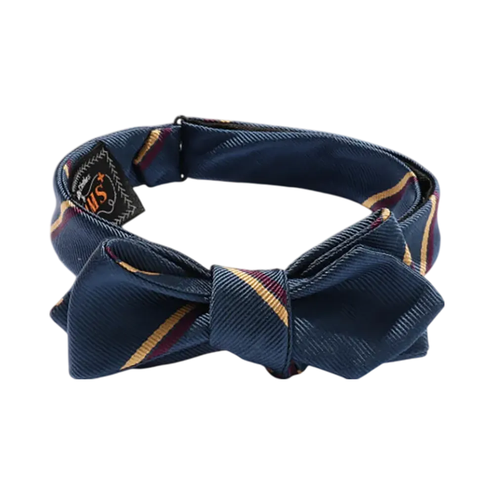 BEAMS Silk Bow Tie Wide Regimental "Blue"