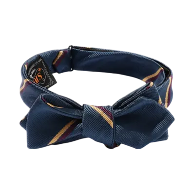 BEAMS Silk Bow Tie Wide Regimental "Blue"
