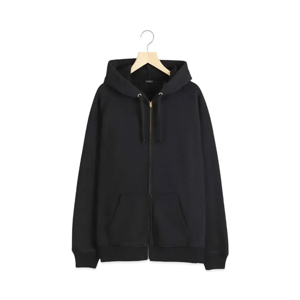 COMOLI Cotton Fleece Zip Parka "Black"