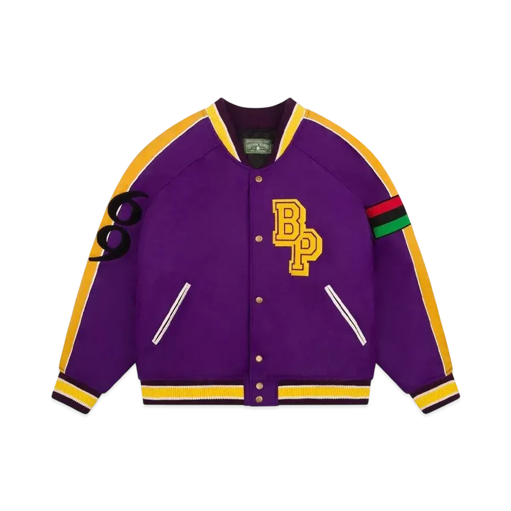 DENIM TEARS Come Out Fighting Varsity Jacket "Purple"