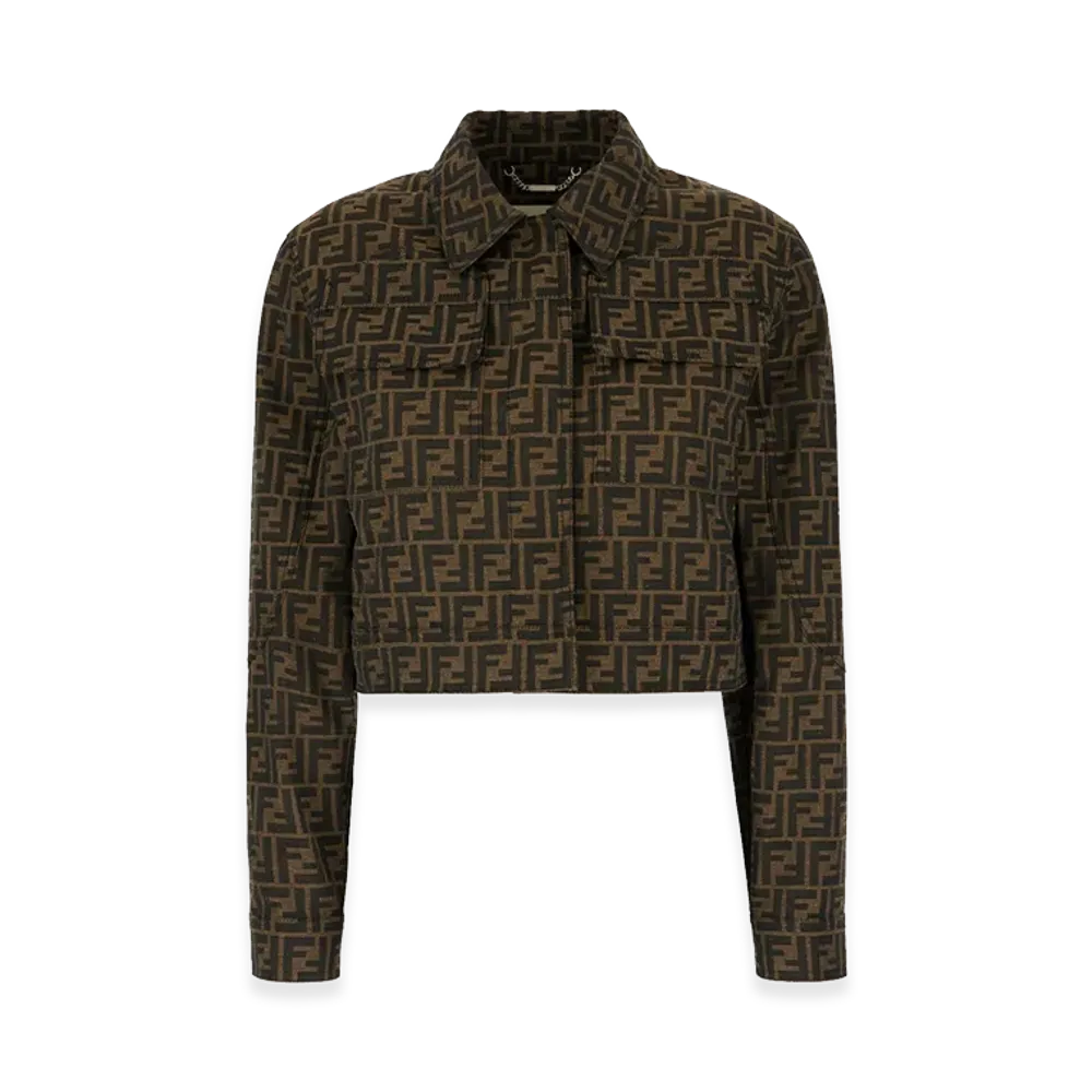FENDI Women's FF Canvas Jacket "Brown"