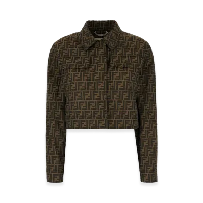 FENDI Women's FF Canvas Jacket "Brown"