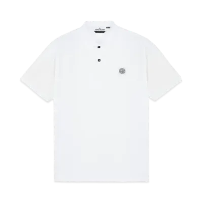 Stone Island 22R39 50/2 COTTON PIQUE_REGULAR FIT "White"