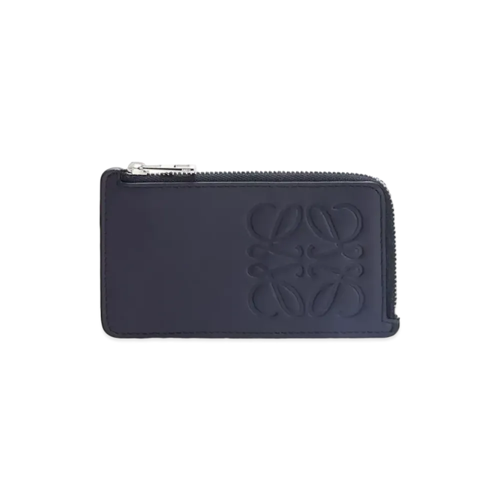 LOEWE Brand Coin Cardholder In Smooth Calfskin "Midnight Blue"