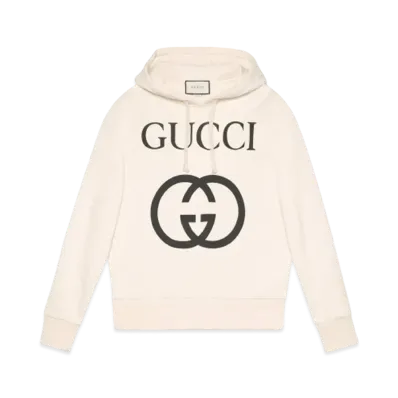 GUCCI Hooded Sweatshirt With Interlocking G "Off White"