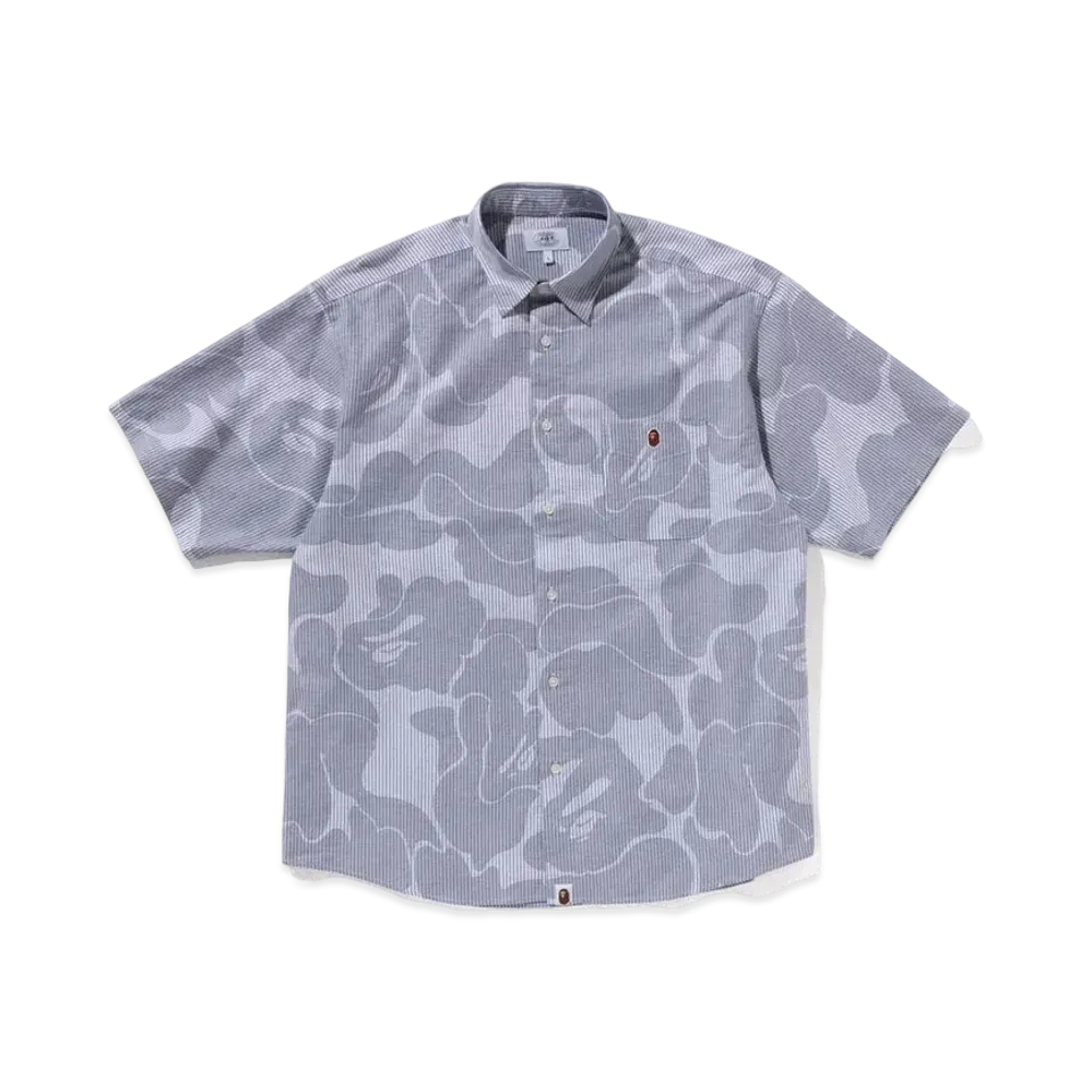 A BATHING APE Stripe Camo Relaxed Fit SS Shirt "Gray"
