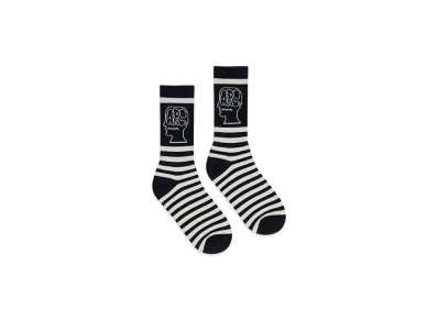 A.P.C. x Brain Dead Striped Socks "Navy"