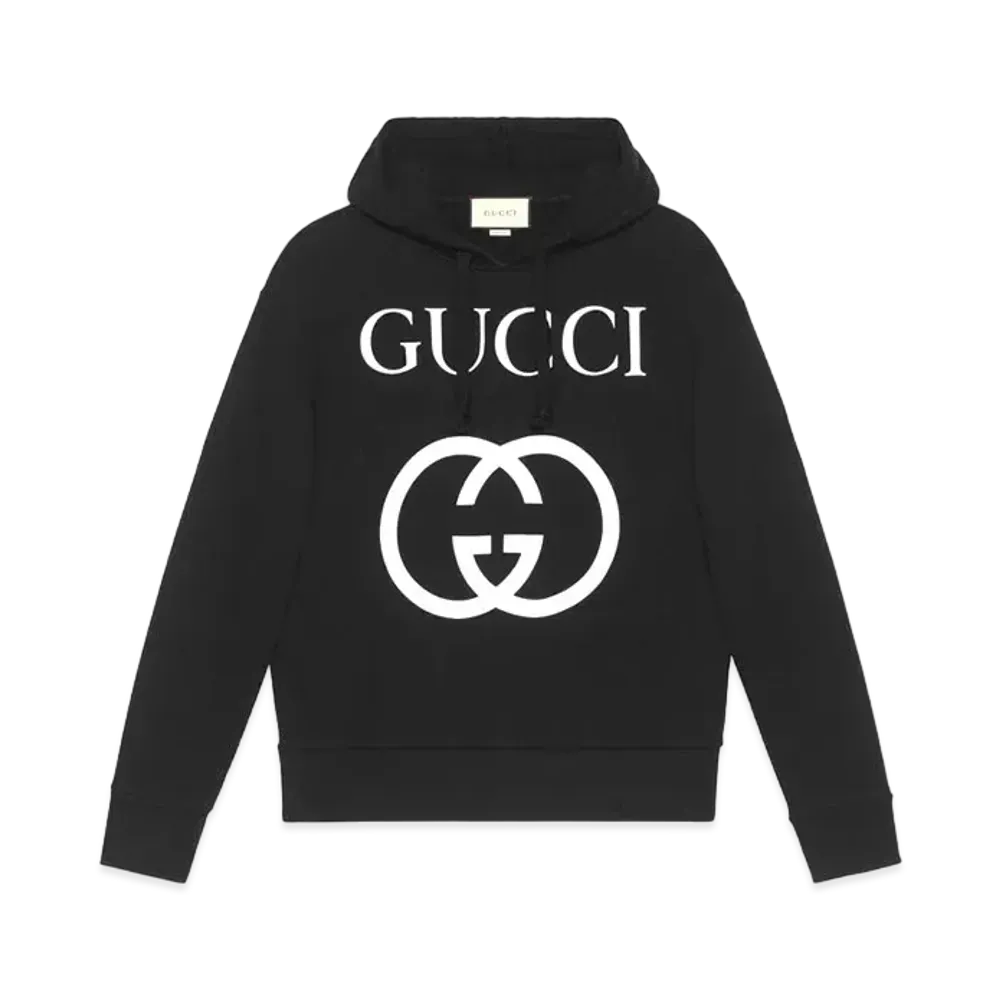 GUCCI Hooded Sweatshirt With Interlocking G "Black"