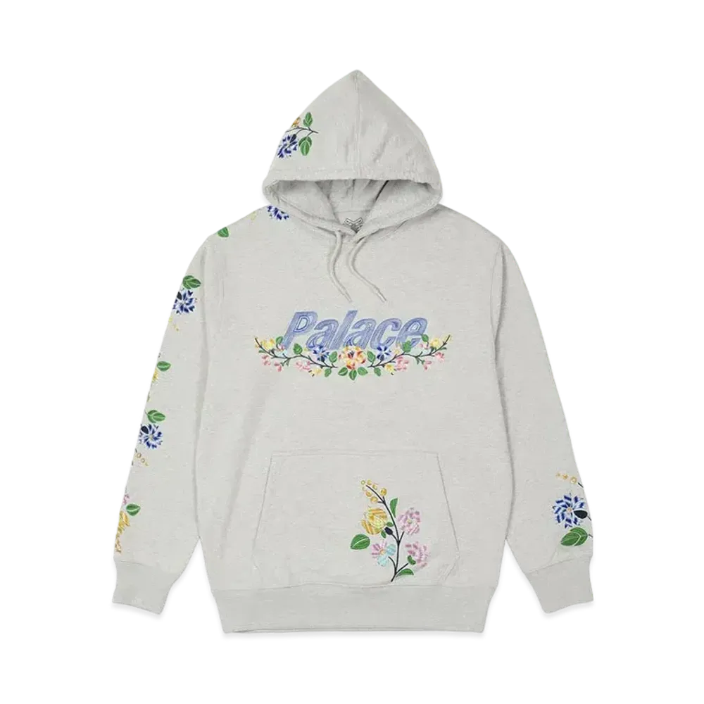 PALACE FLOWER STITCH HOOD "Grey Marl"