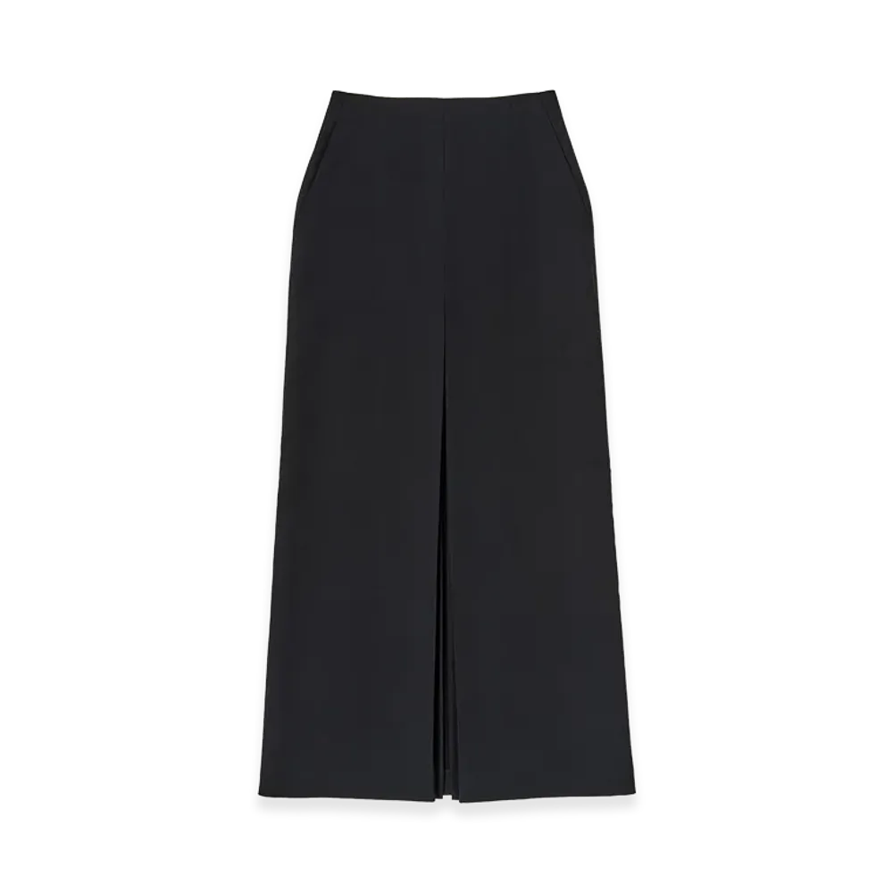 AURALEE Women's Tense Wool Double Cloth Slit Skirt "Black"