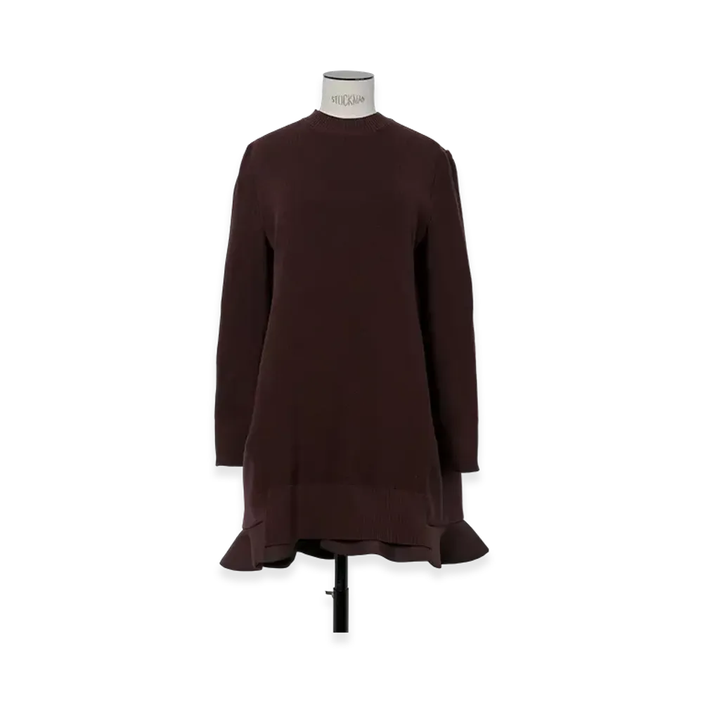 sacai Suiting Mix Knit Dress "Brown"