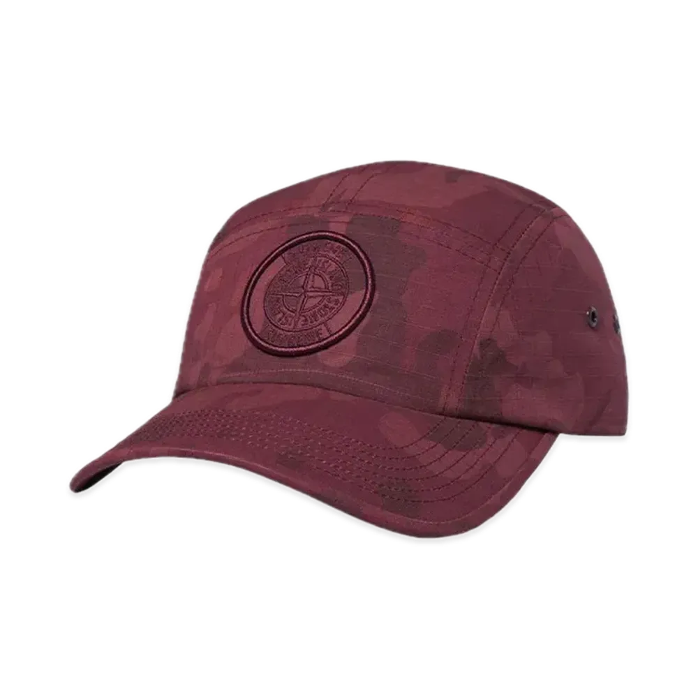 Supreme x Stone Island Reactive Ice Camo Ripstop Camp Cap "Red"