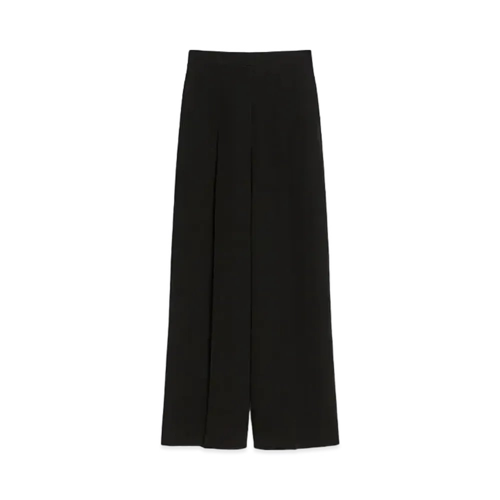 Max Mara Lino Triacetate Cady Wide Pants "Black"