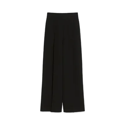 Max Mara Lino Triacetate Cady Wide Pants "Black"