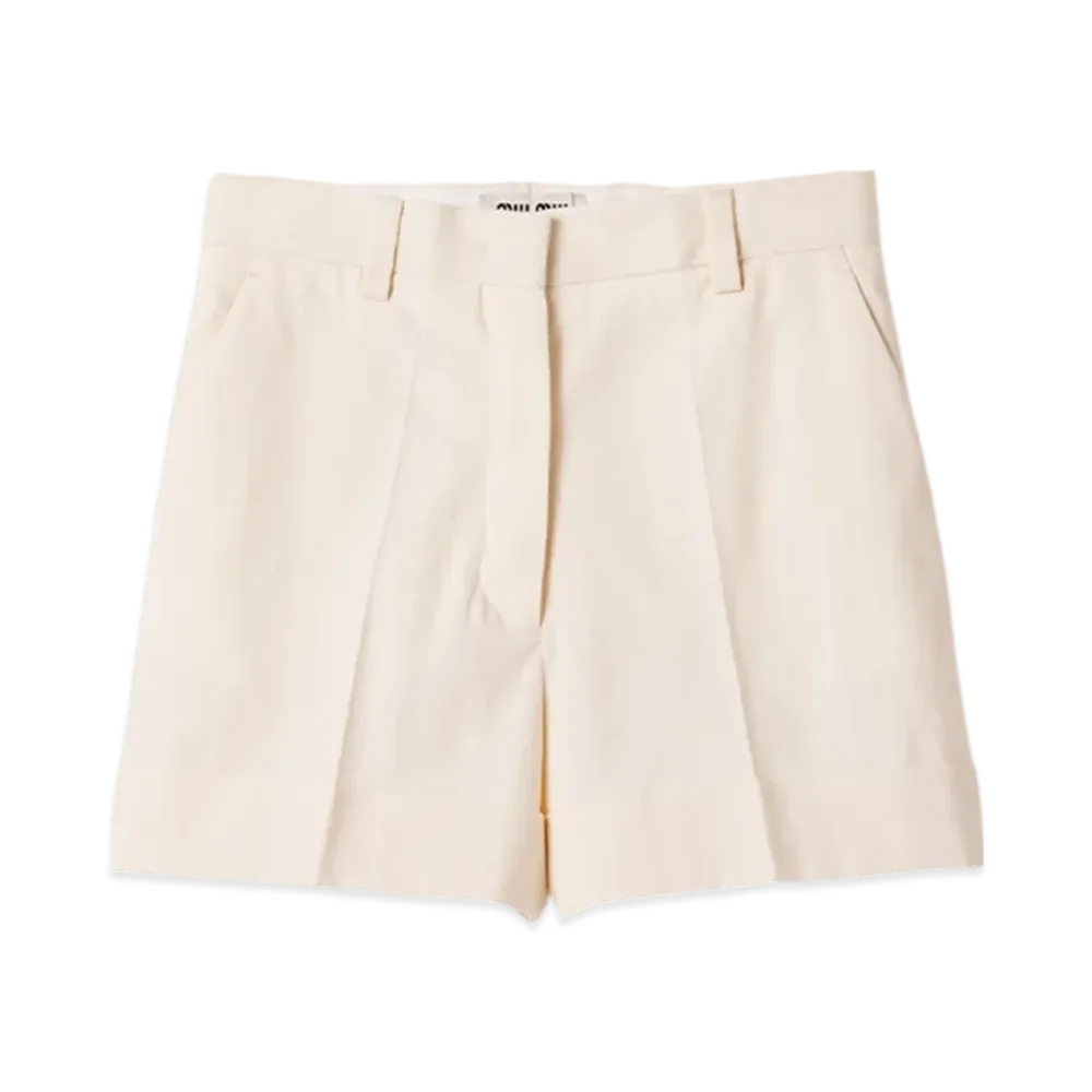 MIU MIU Women's Canvas Shorts "Natural"