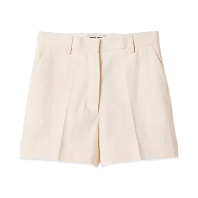 MIU MIU Women's Canvas Shorts "Natural"