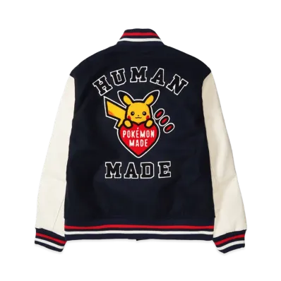 HUMAN MADE x Pokemon Made Varsity Jacket (Pikachu) "Navy"
