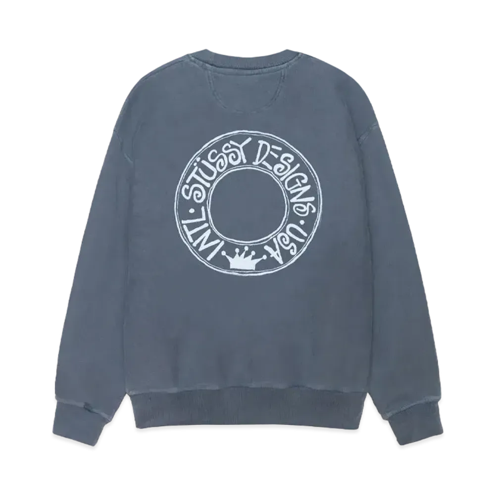 Stussy Buana Pigment Dyed Crew "Navy" (FA24)