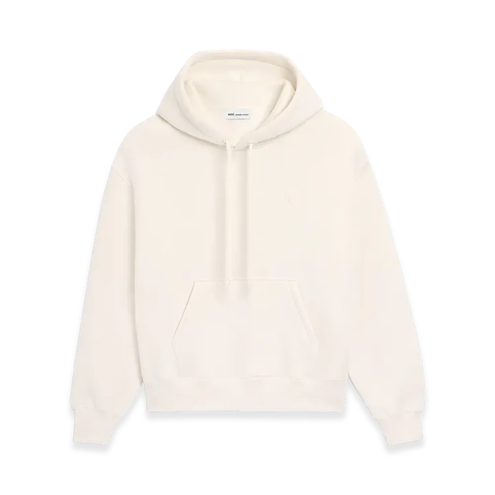 AMI PARIS Cotton Embossed Ami De Coeur Hoodie "White"