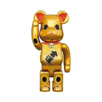 Bearbrick Maneki Neko Gold Fortune Gold Plating 3 400%