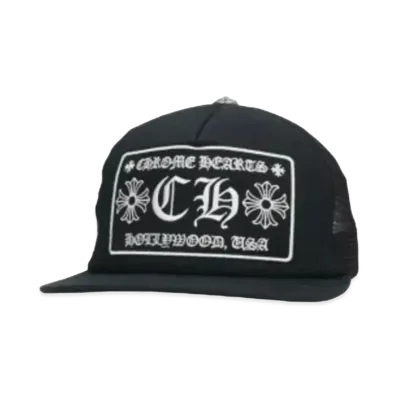 Chrome Hearts Tracker Cap CH Scroll Label "Black"