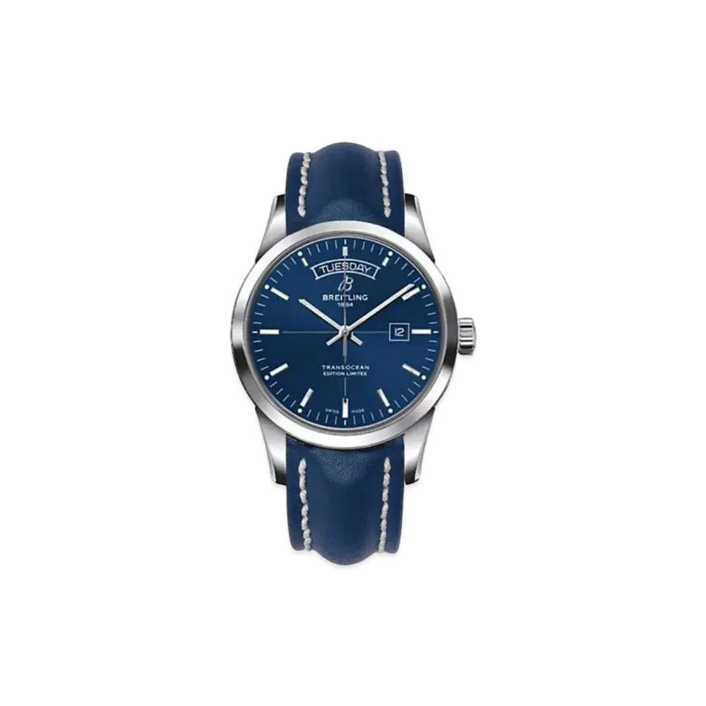 Breitling Transocean Day & Date "Blue/Stainless Steel"