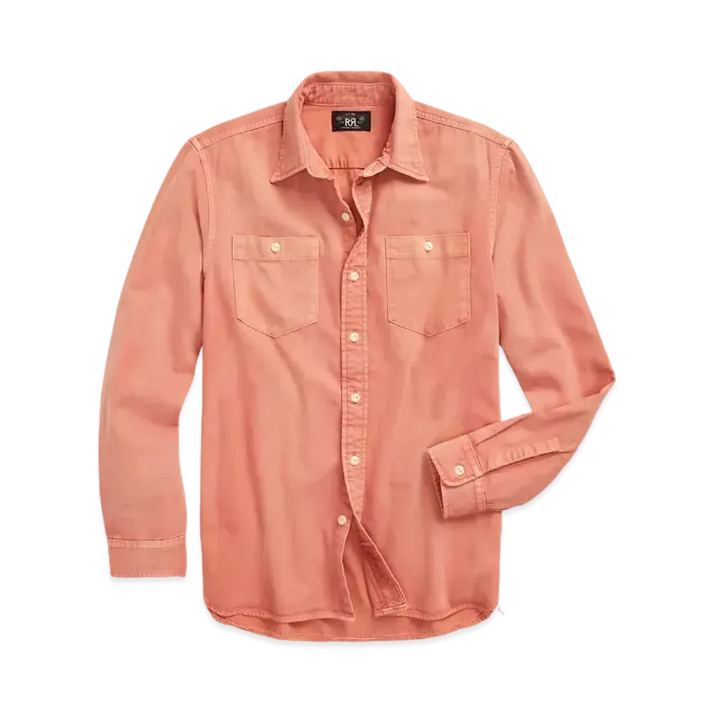 RRL Ralph Lauren Garment-Dyed Twill Work Shirt "Red"
