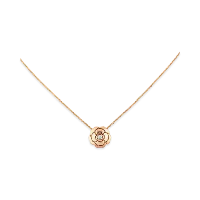 CHANEL Extrait De Camelia Necklace 18K "Pink Gold"