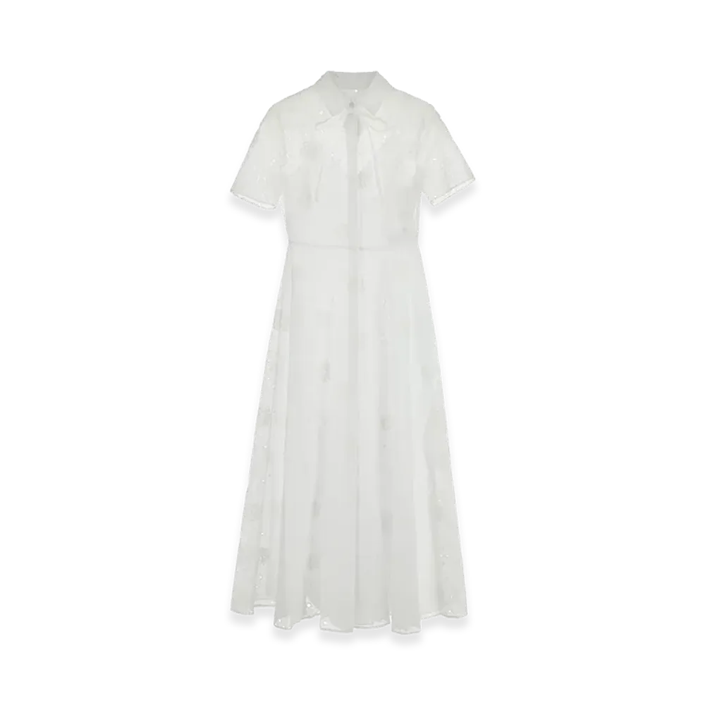 Valentino Women's Dress Mossi Daisy Org "Avorio"