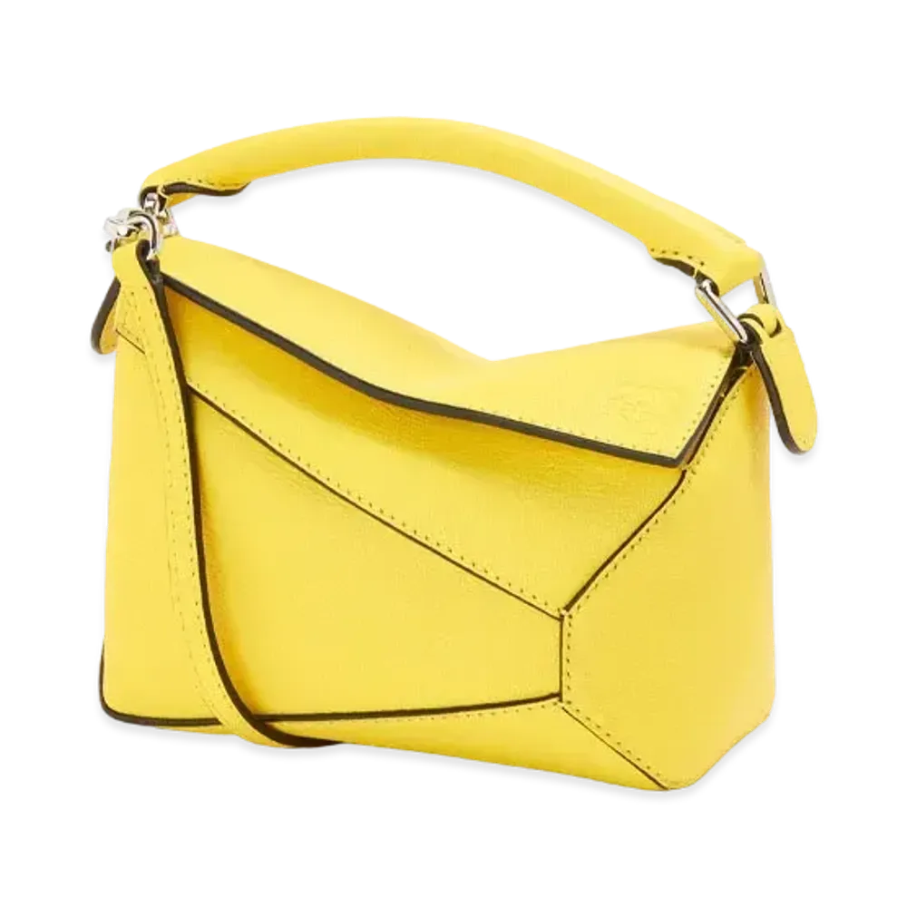 LOEWE Mini Puzzle Edge Bag In Goatskin "Lemon Zest"