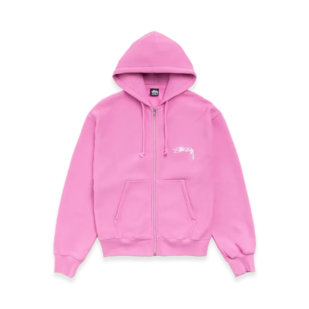 Stussy Skate Stack Gar. Dyed Zip Hood "Pink"