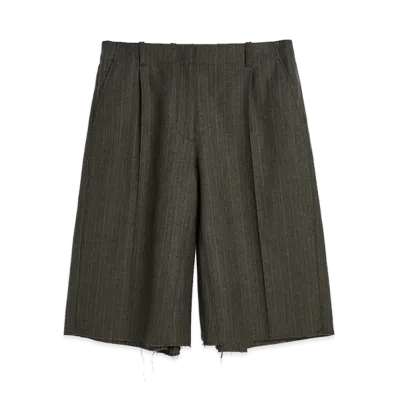 OUR LEGACY Women's Jumbo Shorts "Phase Stripe Motion Woolcot"