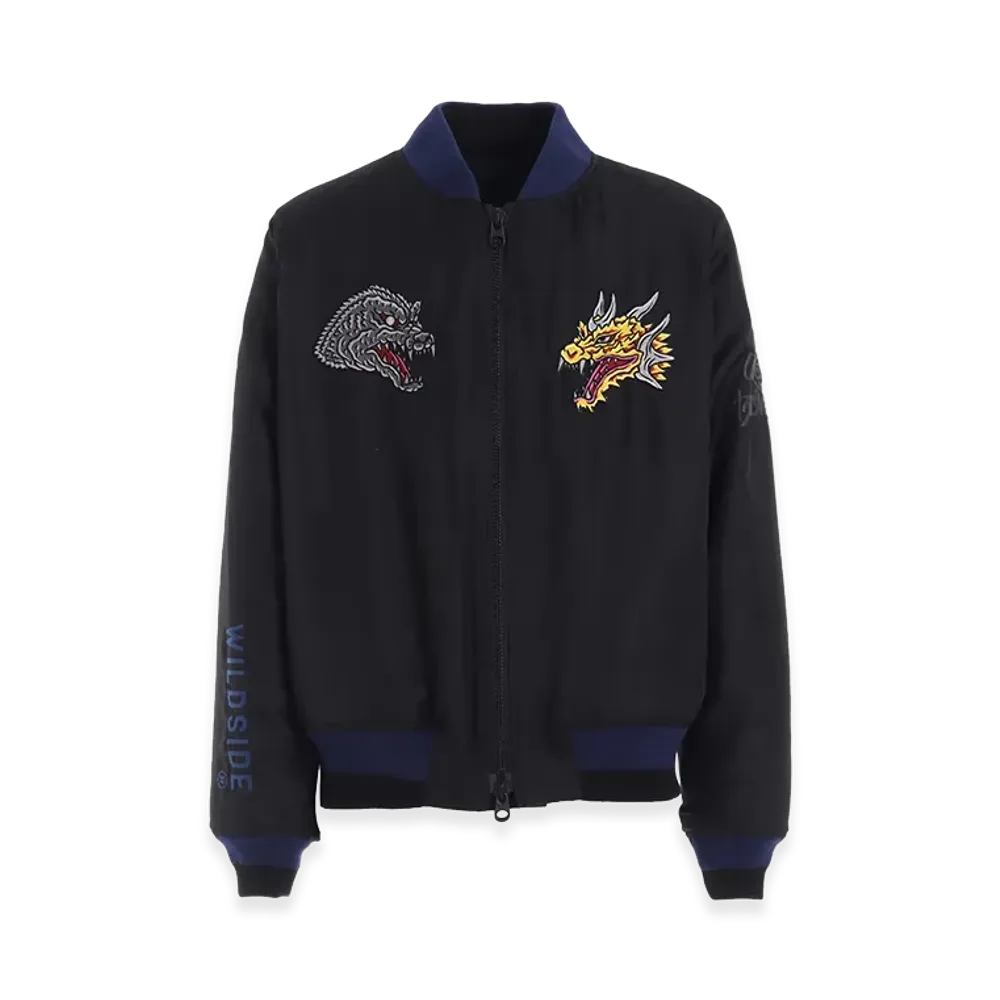 WILDSIDE Yohji Yamamoto x IZUMONSTER Reversible Souvenir Jacket "Black/Navy"