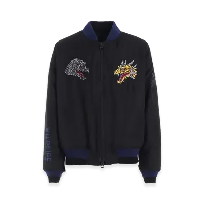 WILDSIDE Yohji Yamamoto x IZUMONSTER Reversible Souvenir Jacket "Black/Navy"