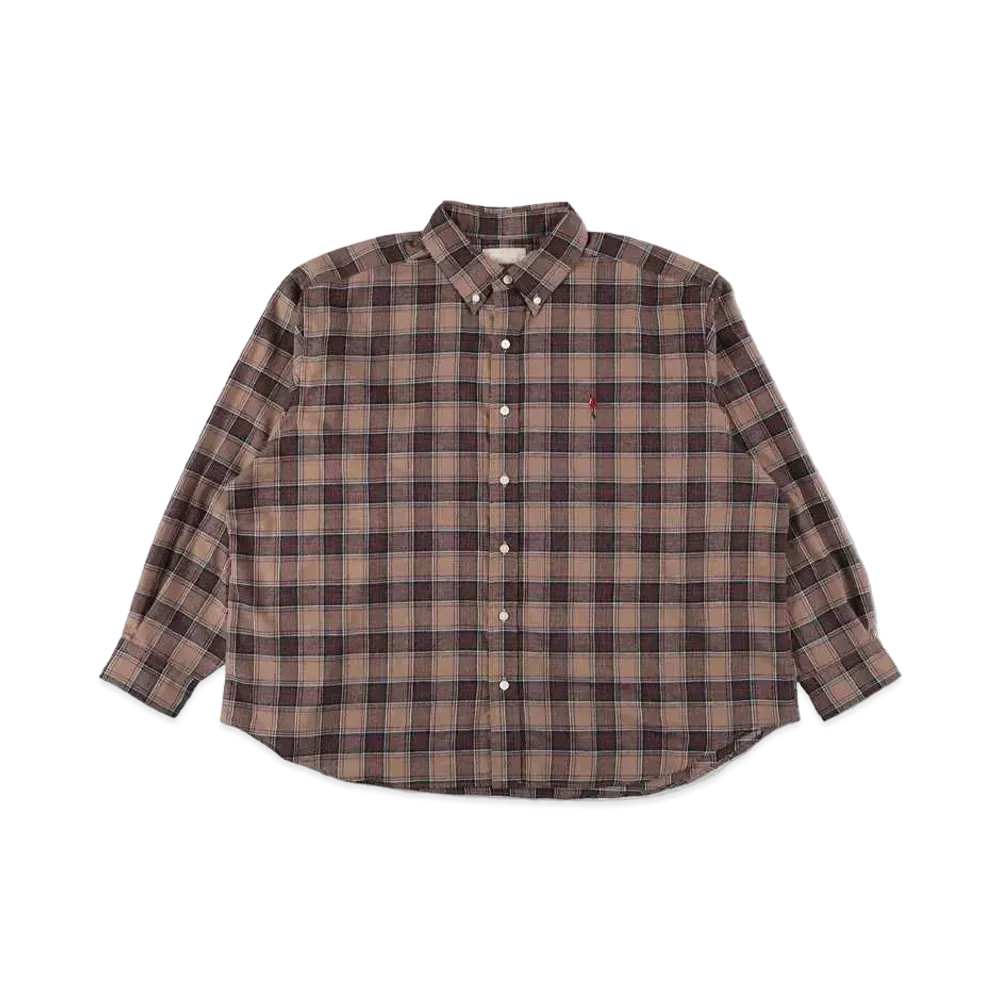 WIND AND SEA BALLOON CHECK SHIRT "Mustard"
