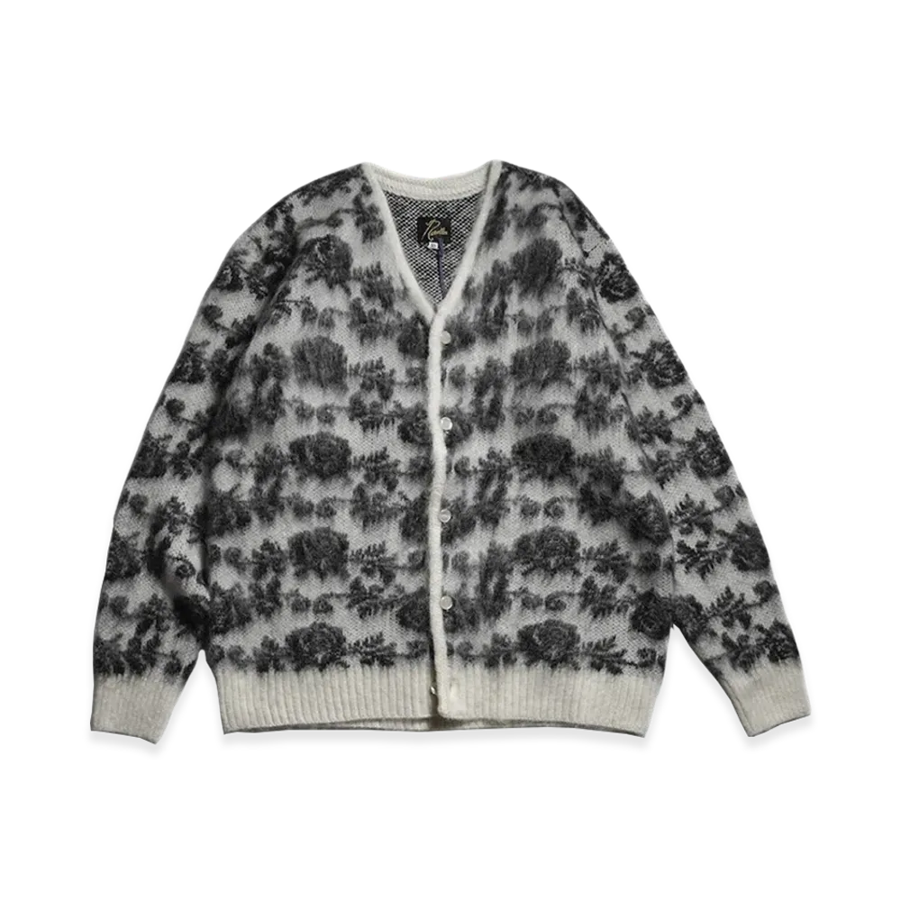NEEDLES Mohair Cardigan Rose "WhiteBlack"