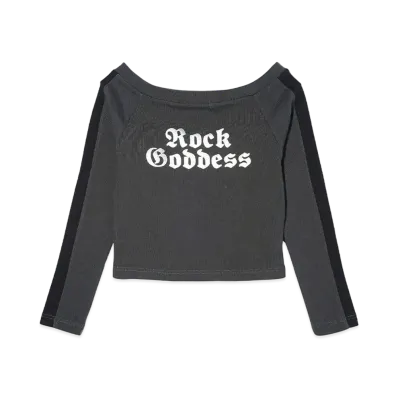 X-Girl Off The Shoulder L/S Top "Charcoal"