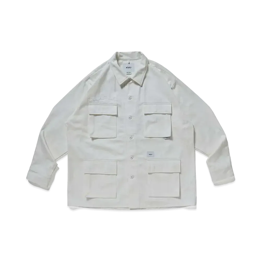 Wtaps JUNGLE 01 / LS / COTTON. TWILL "White"