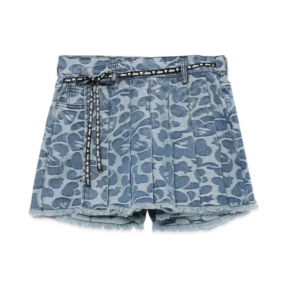 A BATHING APE Pattern Denim Pleated Skort "Lightindi"